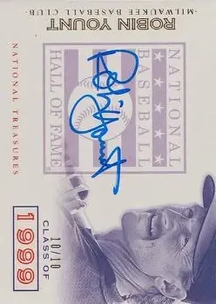 2014 Panini National Treasures - HOF Logo Signatures #39 - Robin Yount - Milwaukee Brewers
