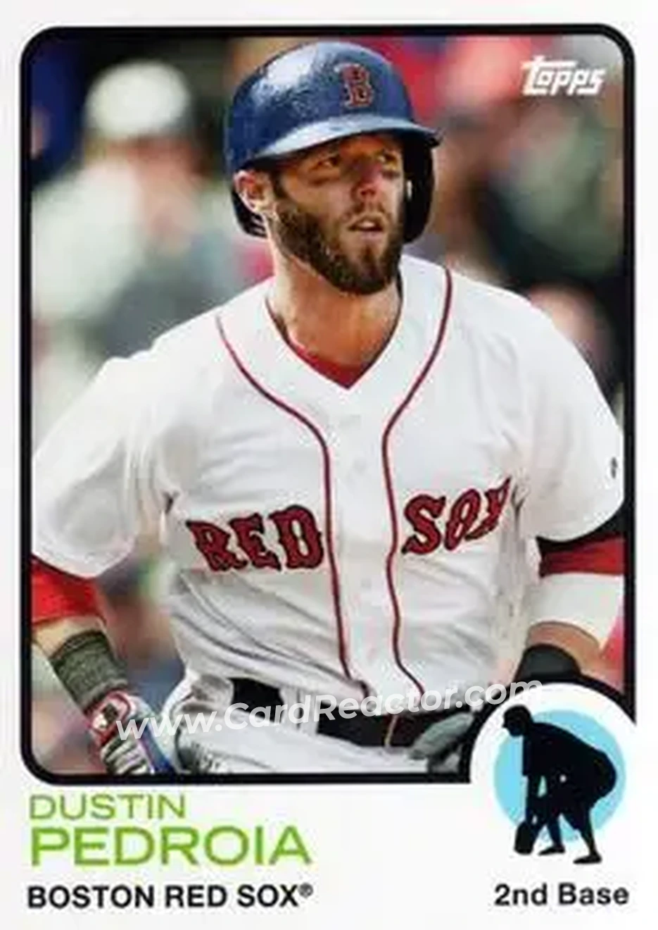 2014 Topps Archives #7 - Dustin Pedroia - Boston Red Sox - Front 2014 Topps Archives #7 - Dustin Pedroia - Boston Red Sox - Front
