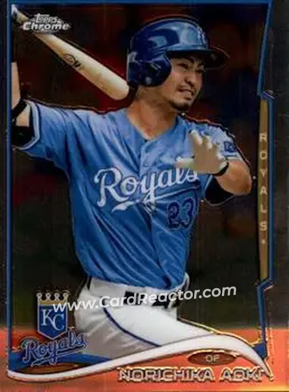 2014 Topps Chrome #11 - Norichika Aoki - Kansas City Royals - Front