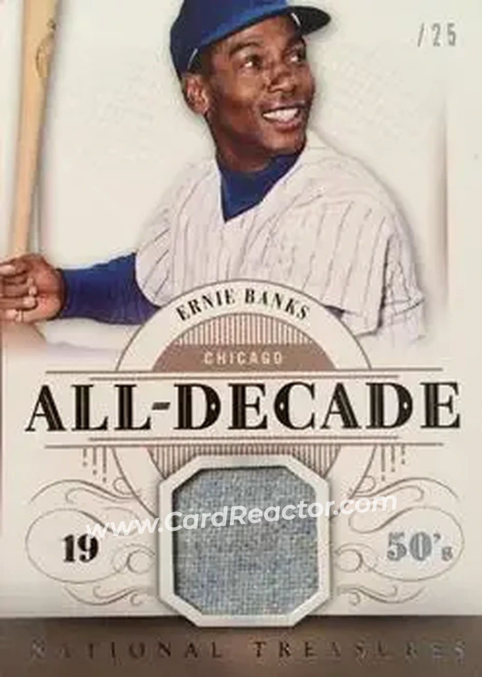 2014 Panini National Treasures - All Decade #21 - Ernie Banks - Chicago Cubs - Front