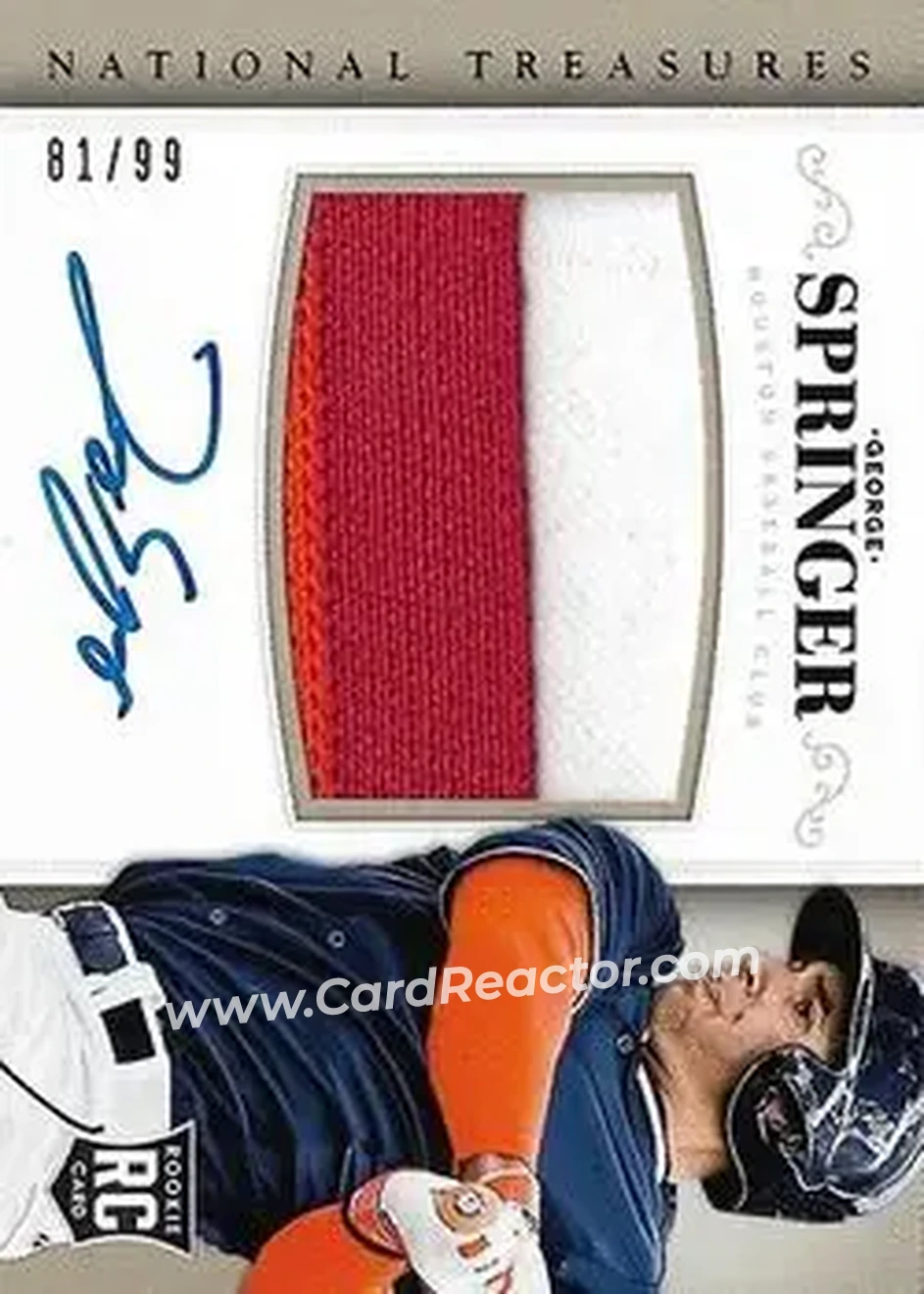 2014 Panini National Treasures #154 - George Springer - Houston Astros - Front