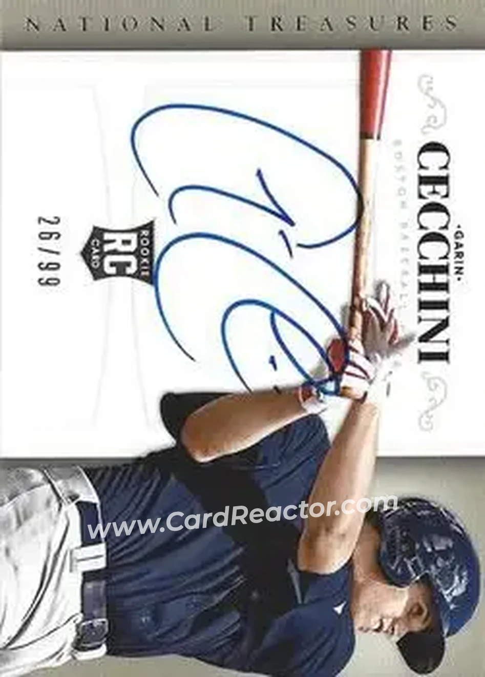 2014 Panini National Treasures #203 - Garin Cecchini - Boston Red Sox - Front 2014 Panini National Treasures #203 - Garin Cecchini - Boston Red Sox - Front