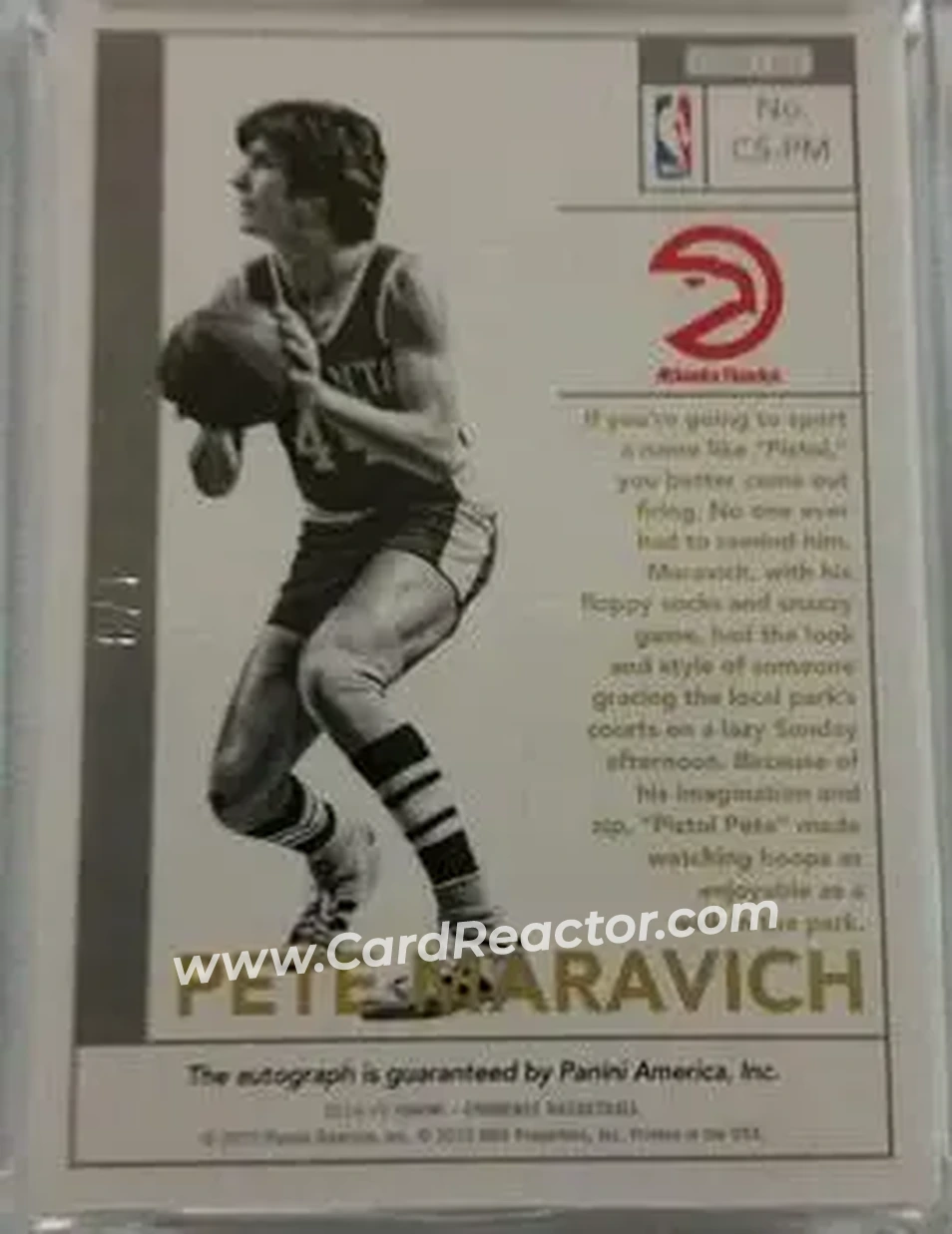 2014-15 Panini Eminence - Cut Signatures #CS-PM - Pete Maravich - Atlanta Hawks - Back 2014-15 Panini Eminence - Cut Signatures #CS-PM - Pete Maravich - Atlanta Hawks - Back