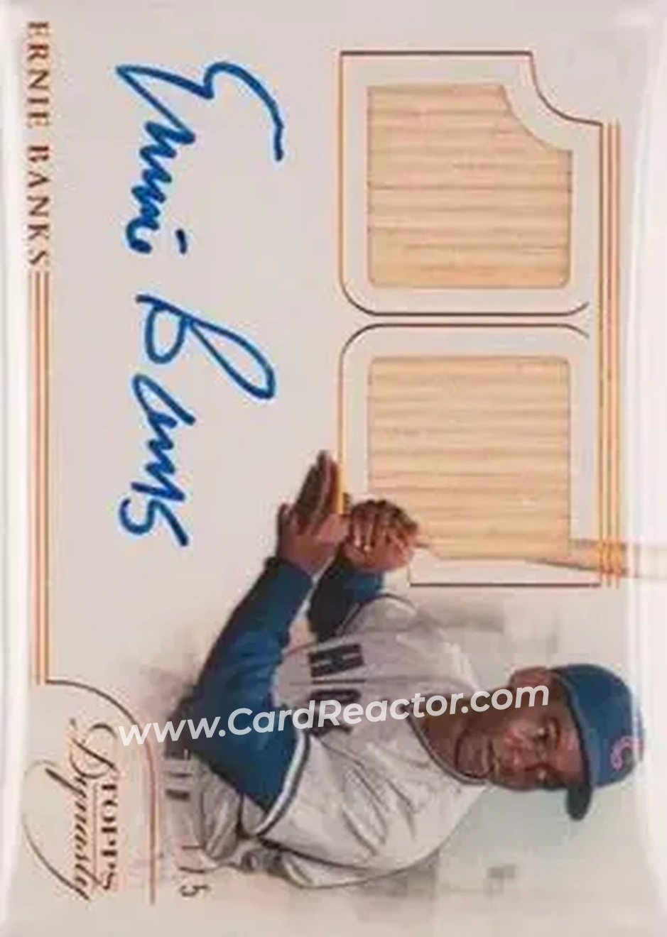 2014 Topps Dynasty - Greats Dual Relic Autographs #DRG-EB1 - Ernie Banks - Chicago Cubs - Front