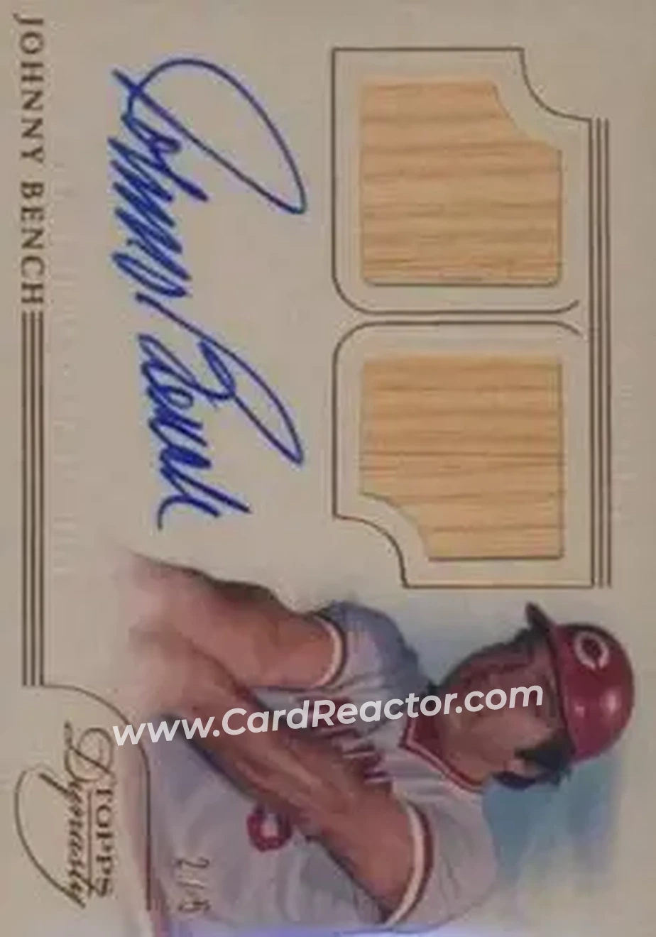 2014 Topps Dynasty - Greats Dual Relic Autographs #DRG-JB6 - Johnny Bench - Cincinnati Reds - Front