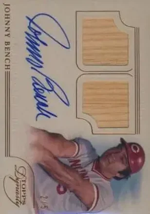 2014 Topps Dynasty - Greats Dual Relic Autographs #DRG-JB6 - Johnny Bench - Cincinnati Reds