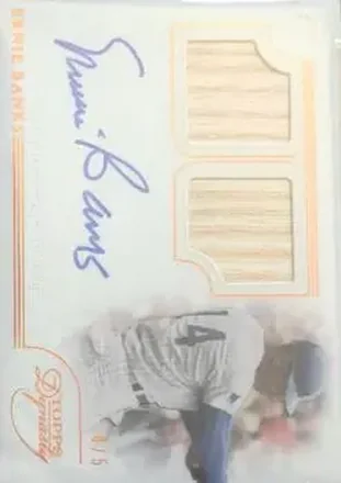 2014 Topps Dynasty #DRG-EB3 Greats Dual Relic Autographs Ernie Banks