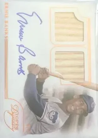 2014 Topps Dynasty #DRG-EB8 Greats Dual Relic Autographs Ernie Banks