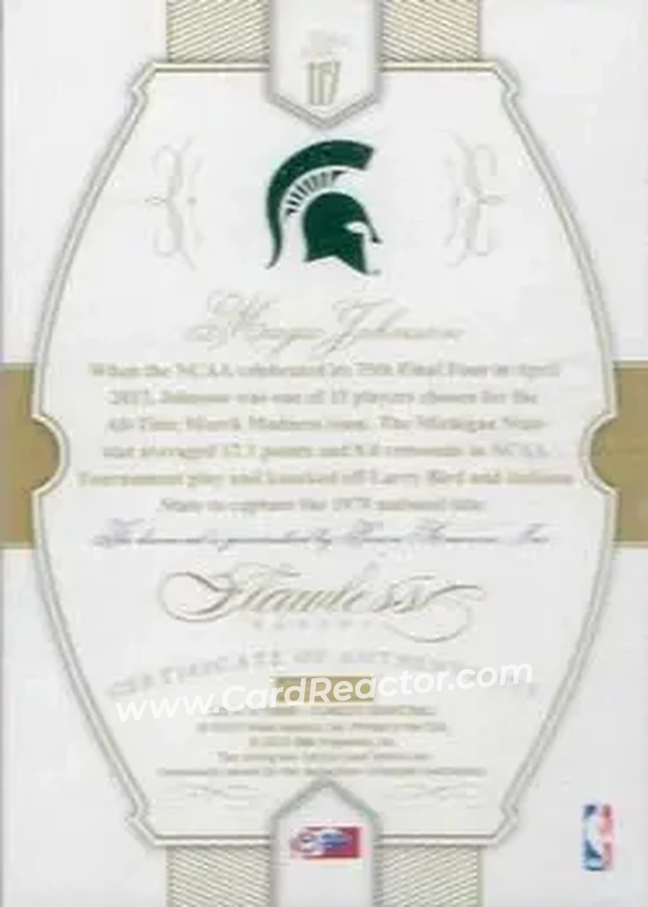 2014-15 Panini Flawless #117 - Magic Johnson - Michigan State Spartans - Back