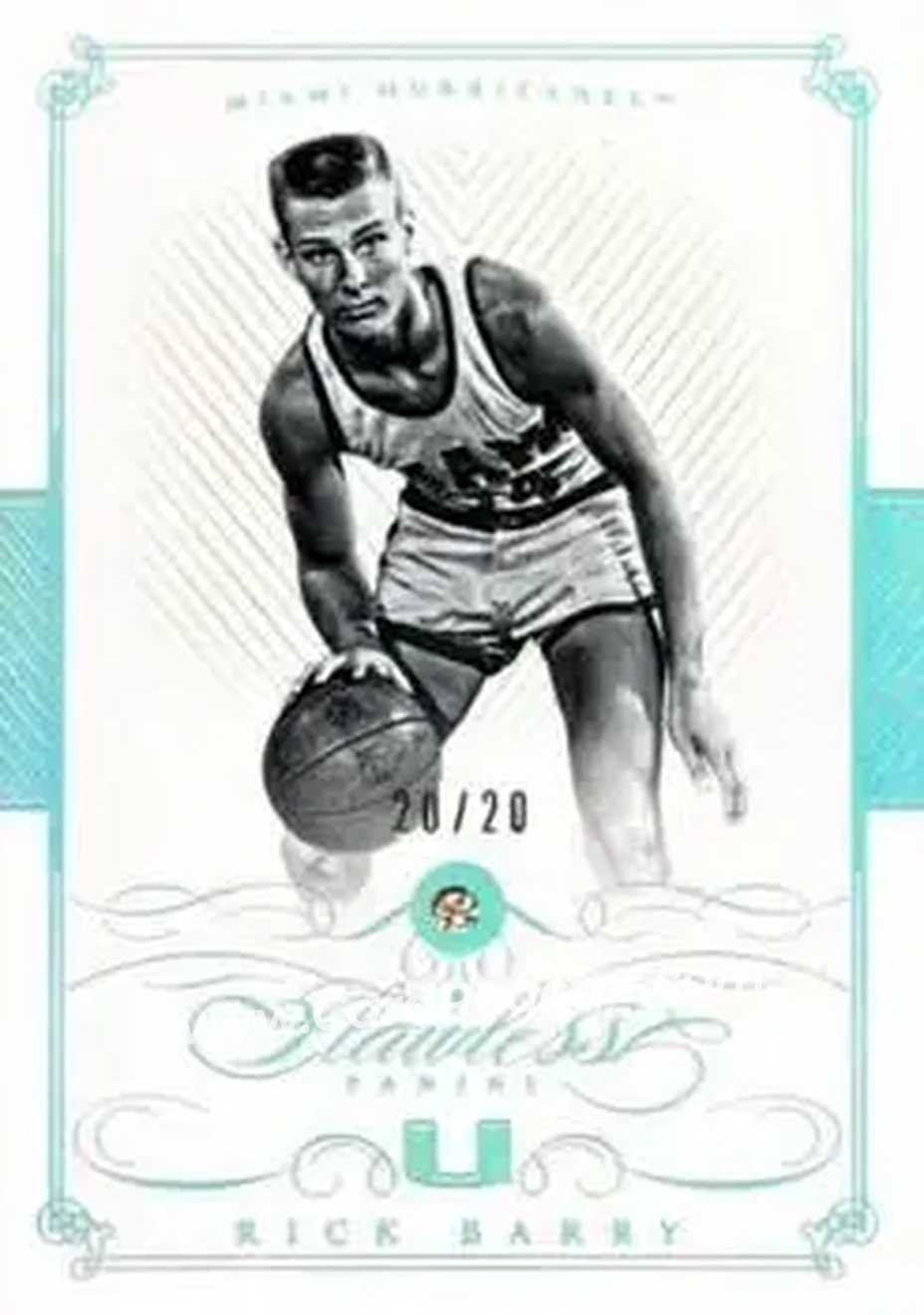 2014-15 Panini Flawless #128 - Rick Barry - Miami Hurricanes - Front