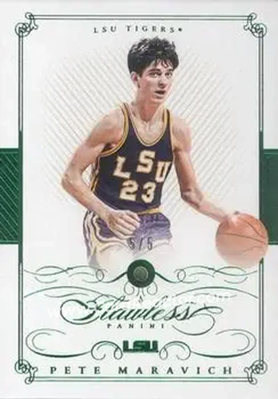 2014-15 Panini Flawless - Emerald #121 - Pete Maravich - LSU Tigers - Front 2014-15 Panini Flawless - Emerald #121 - Pete Maravich - LSU Tigers - Front