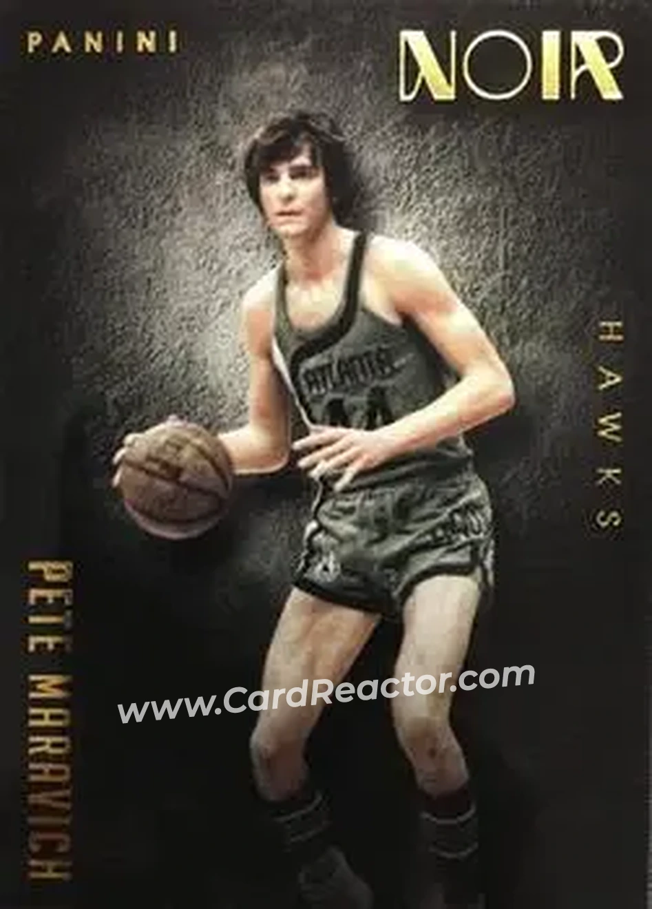 2014-15 Panini Noir #138 - Pete Maravich - Atlanta Hawks - Front