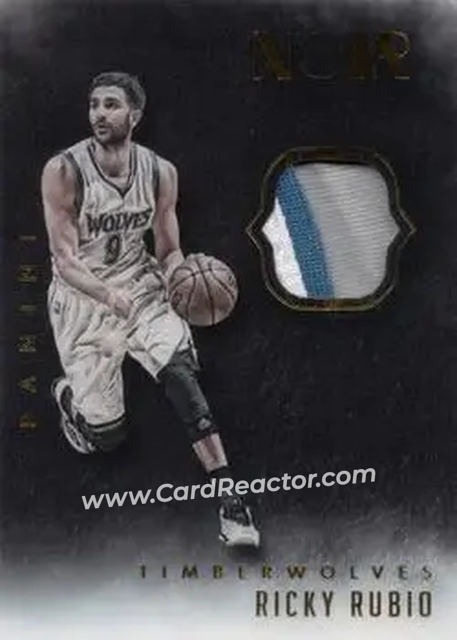 2014-15 Panini Noir - Acetate Noir Materials Prime #ANP-RRU - Ricky Rubio - Minnesota Timberwolves - Front