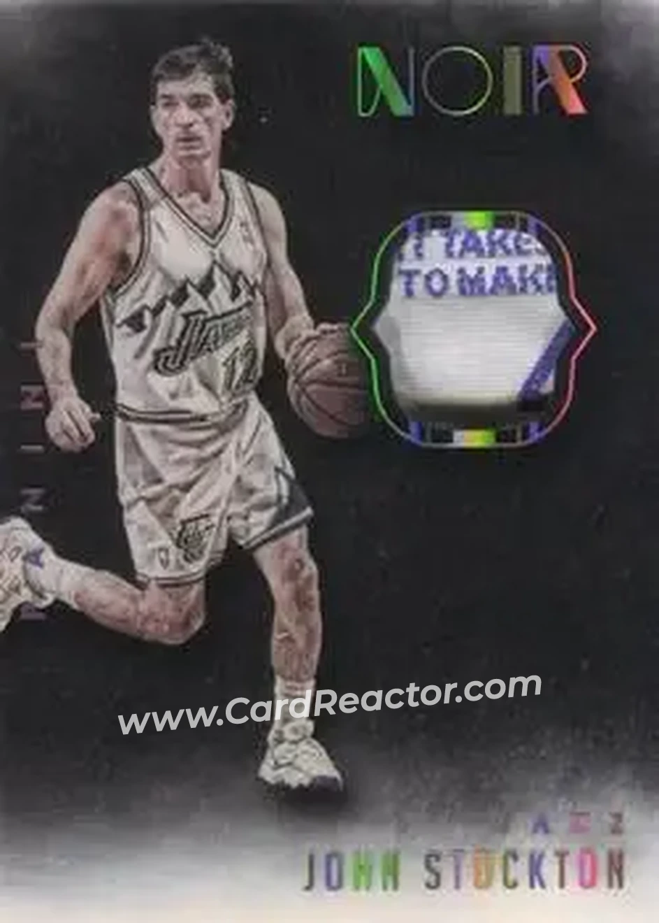 2014-15 Panini Noir - Acetate Noir Materials Prime Tags #45 - John Stockton - Utah Jazz - Front