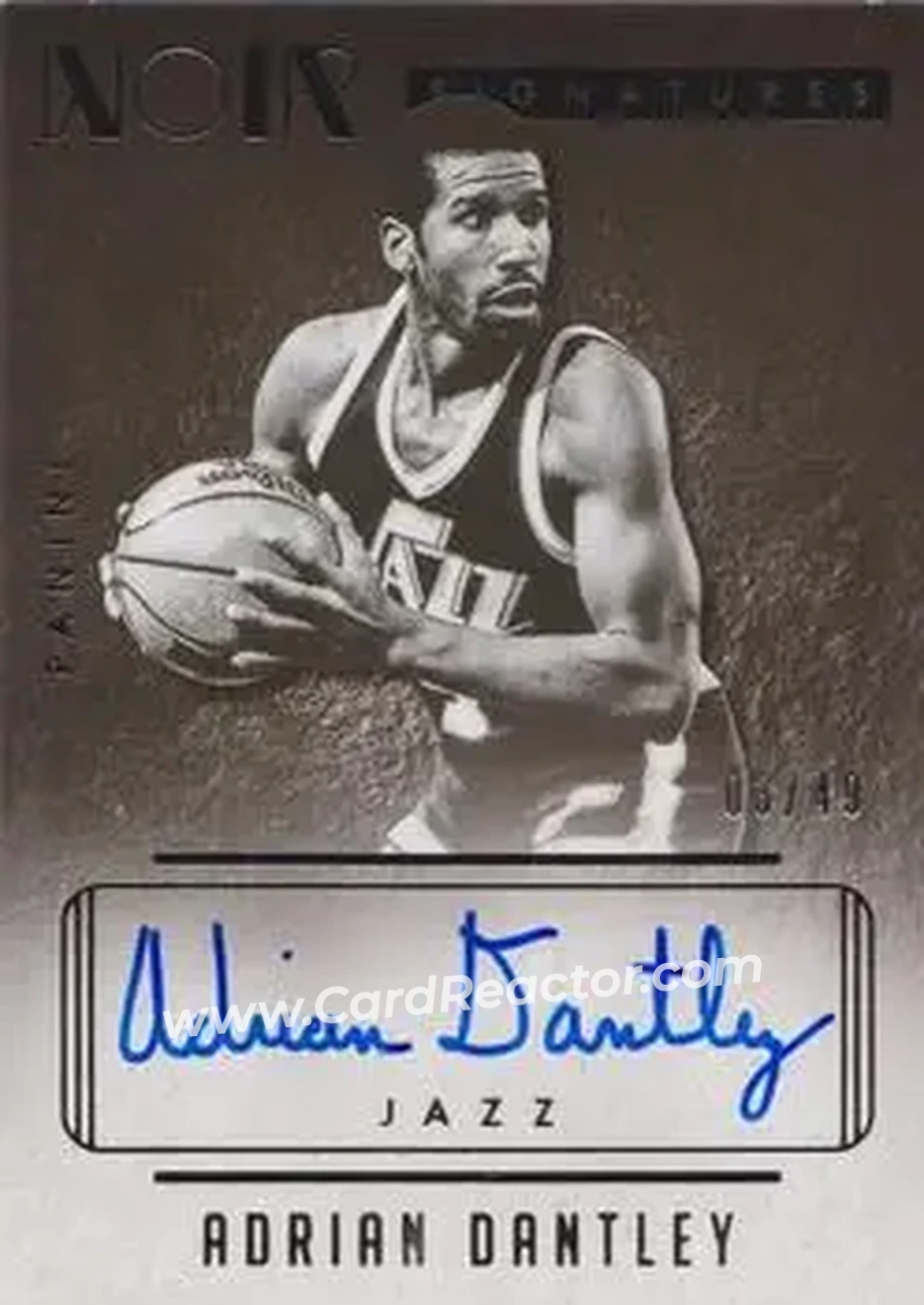 2014-15 Panini Noir - Auto Noir Black and White #NBW-ADA - Adrian Dantley - Utah Jazz - Front