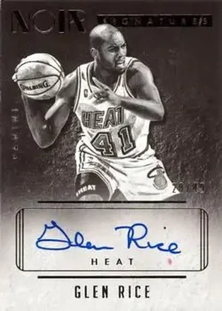 2014-15 Panini Noir - Auto Noir Black and White #NBW-GR - Glen Rice - Miami Heat
