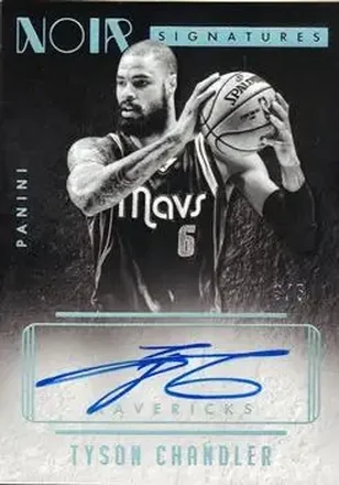 2014-15 Panini Noir - Auto Noir Black and White Platinum #36 - Tyson Chandler - Dallas Mavericks