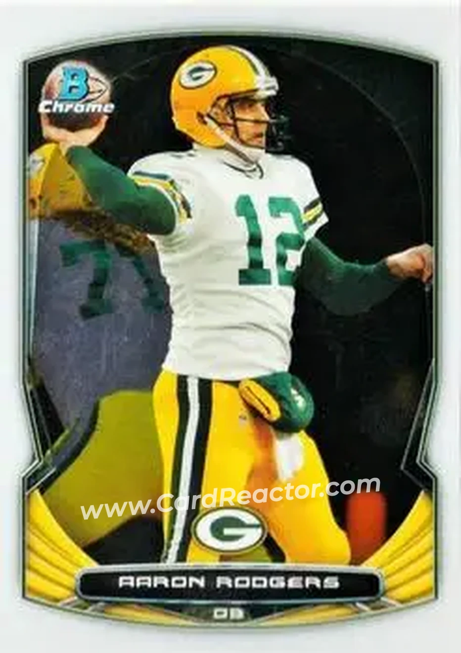 2014 Bowman Chrome #21 - Aaron Rodgers - Green Bay Packers - Front 2014 Bowman Chrome #21 - Aaron Rodgers - Green Bay Packers - Front