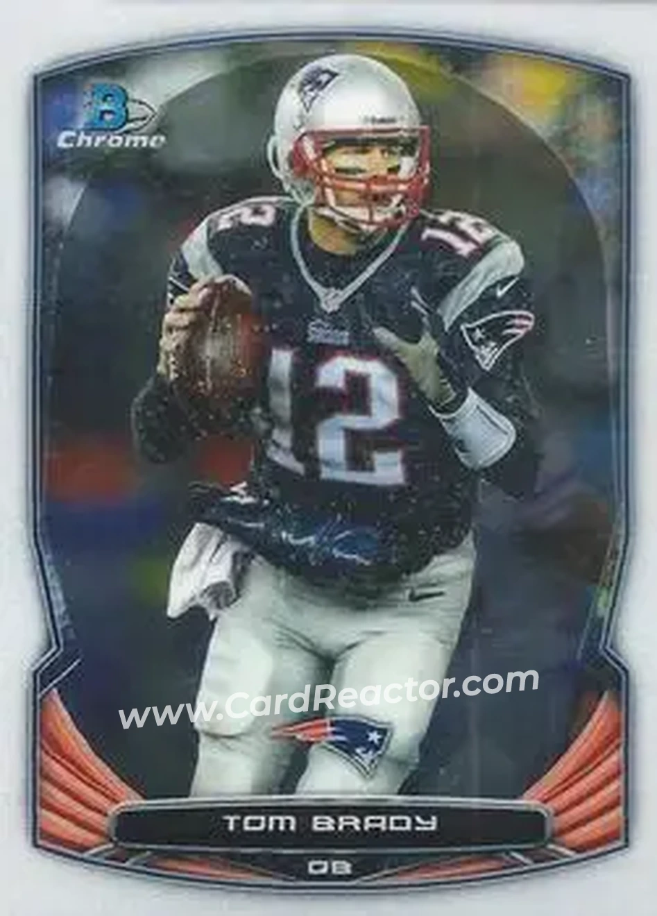 2014 Bowman Chrome #28 - Tom Brady - New England Patriots - Front 2014 Bowman Chrome #28 - Tom Brady - New England Patriots - Front