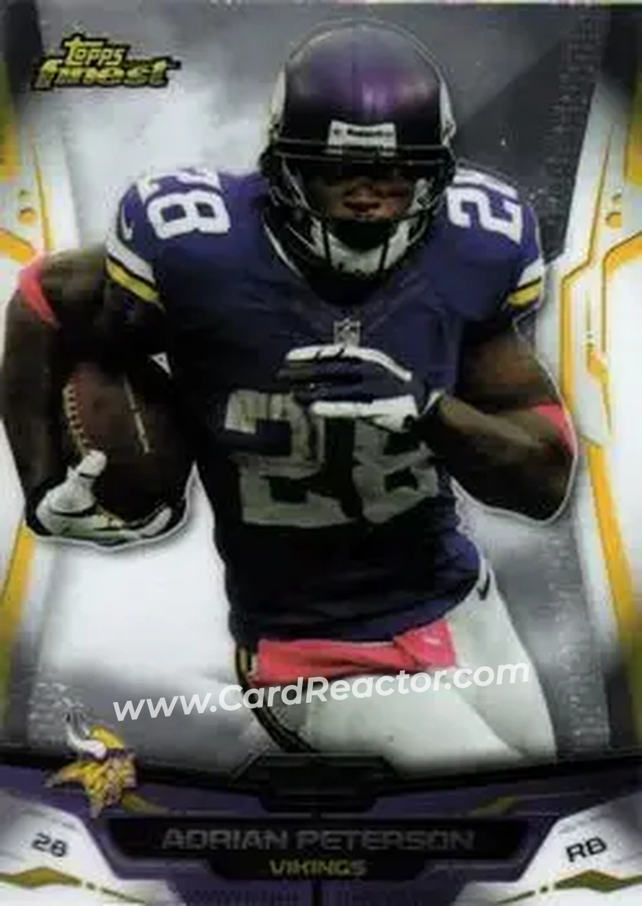 2014 Finest #1 - Adrian Peterson - Minnesota Vikings - Front 2014 Finest #1 - Adrian Peterson - Minnesota Vikings - Front