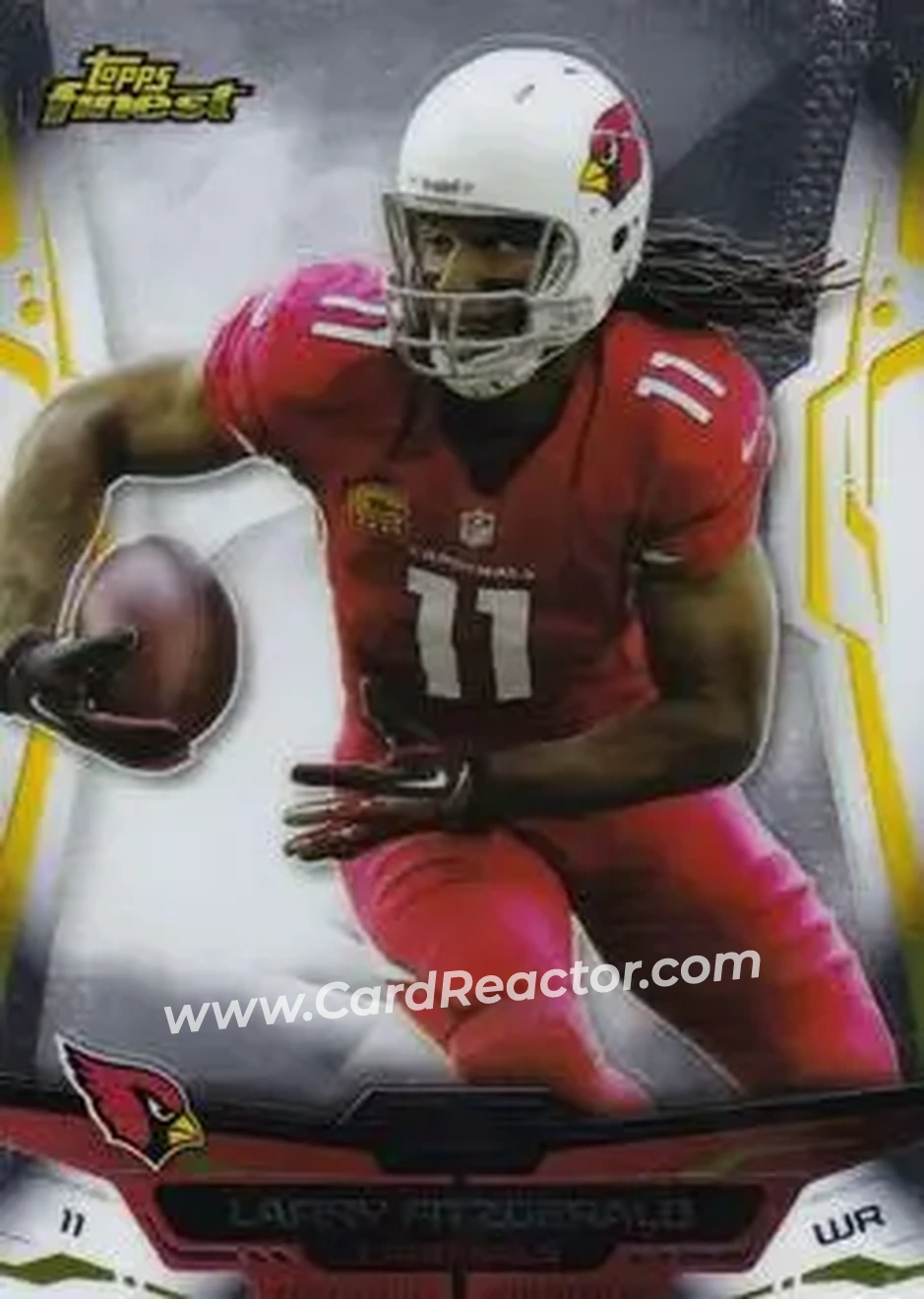 2014 Finest #19 - Larry Fitzgerald - Arizona Cardinals - Front 2014 Finest #19 - Larry Fitzgerald - Arizona Cardinals - Front