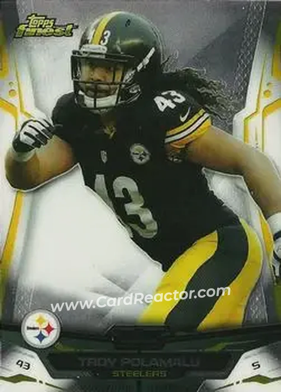 2014 Finest #21 - Troy Polamalu - Pittsburgh Steelers - Front