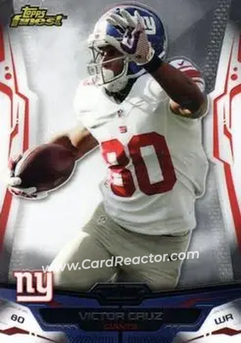 2014 Finest #28 - Victor Cruz - New York Giants - Front