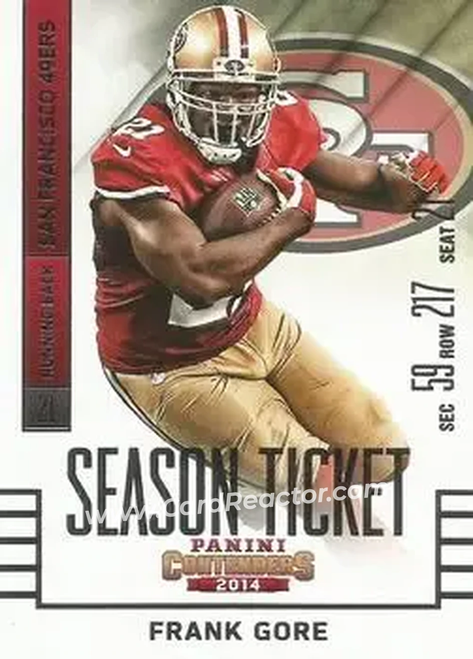 2014 Panini Contenders #2 - Frank Gore - San Francisco 49ers - Front