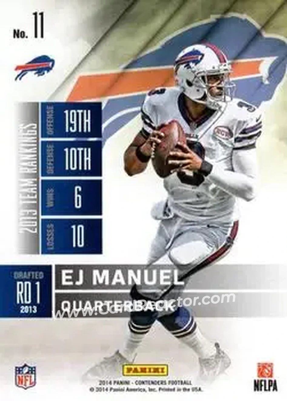 2014 Panini Contenders #11 - EJ Manuel - Buffalo Bills - Back