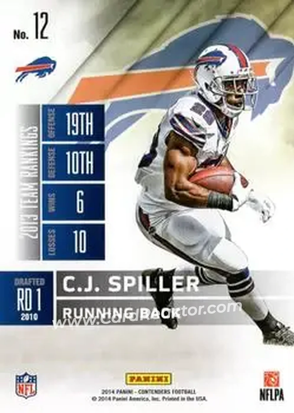 2014 Panini Contenders #12 - C.J. Spiller - Buffalo Bills - Back