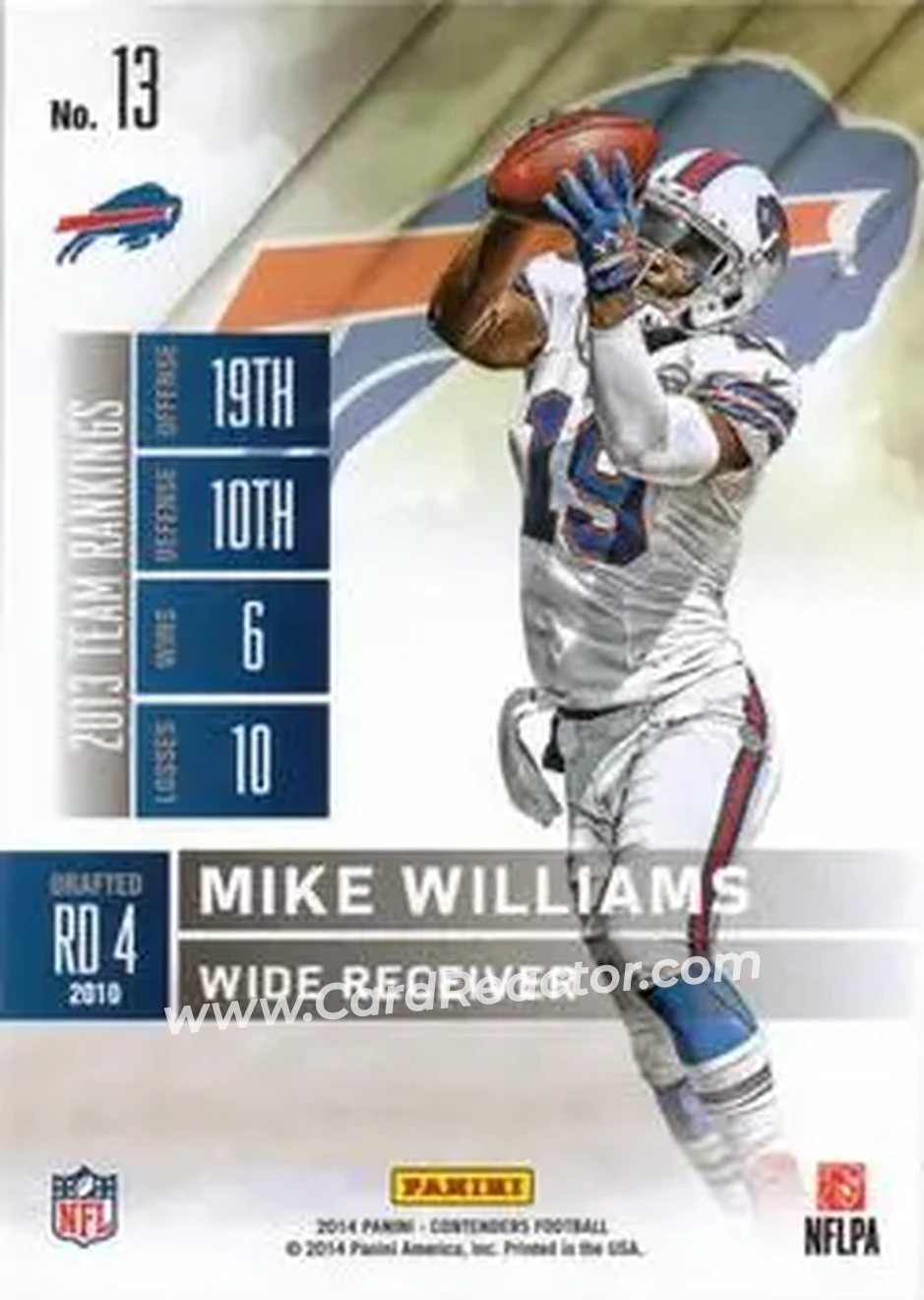 2014 Panini Contenders #13 - Mike Williams - Buffalo Bills - Back