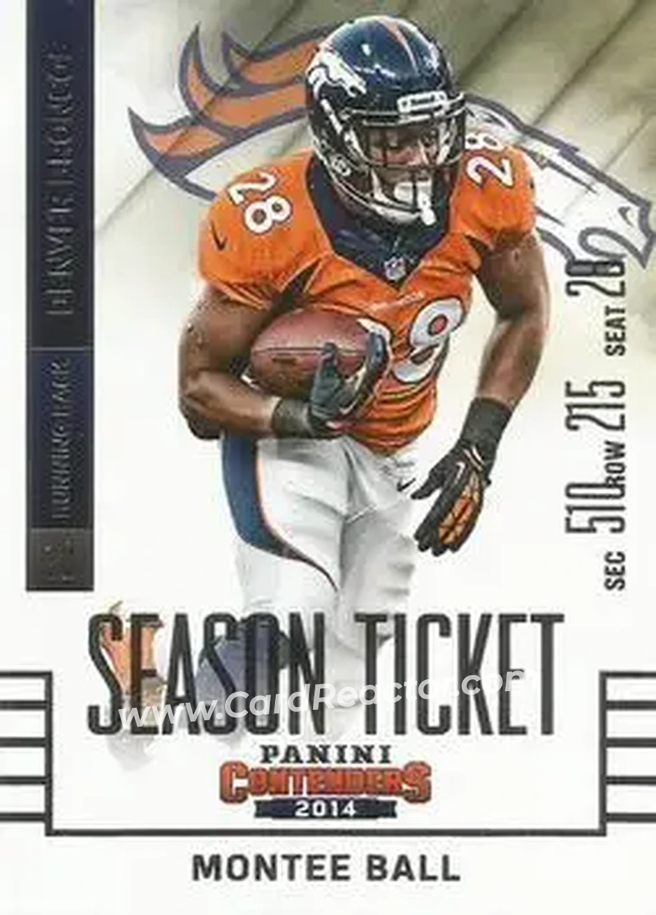 2014 Panini Contenders #14 - Montee Ball - Denver Broncos - Front