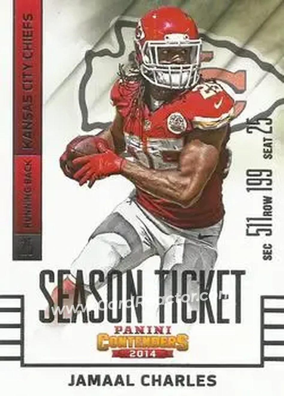 2014 Panini Contenders #30 - Jamaal Charles - Kansas City Chiefs - Front