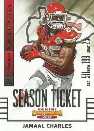 2014 Panini Contenders #30 - Jamaal Charles - Kansas City Chiefs