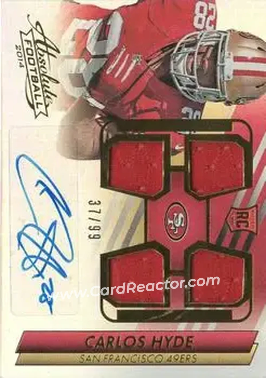 2014 Panini Absolute #209 - Carlos Hyde - San Francisco 49ers - Front
