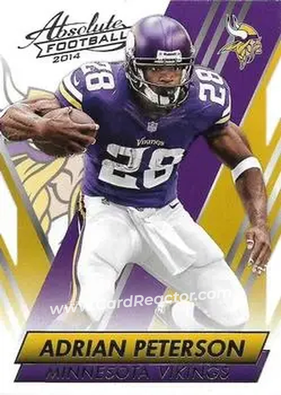 2014 Panini Absolute - Retail #25 - Adrian Peterson - Minnesota Vikings - Front 2014 Panini Absolute - Retail #25 - Adrian Peterson - Minnesota Vikings - Front