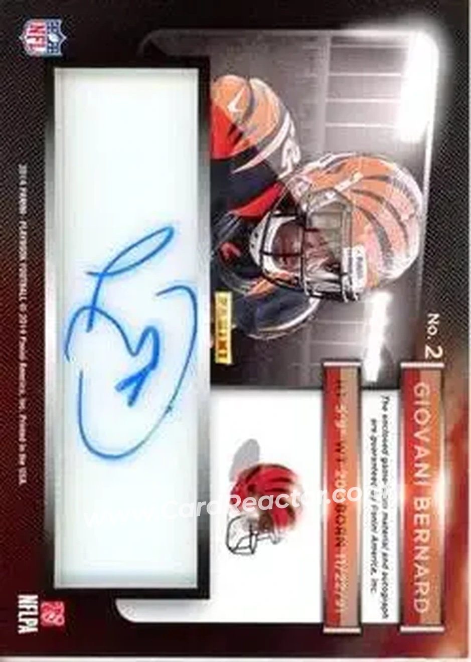2014 Panini Playbook #2 - Giovani Bernard - Cincinnati Bengals - Back