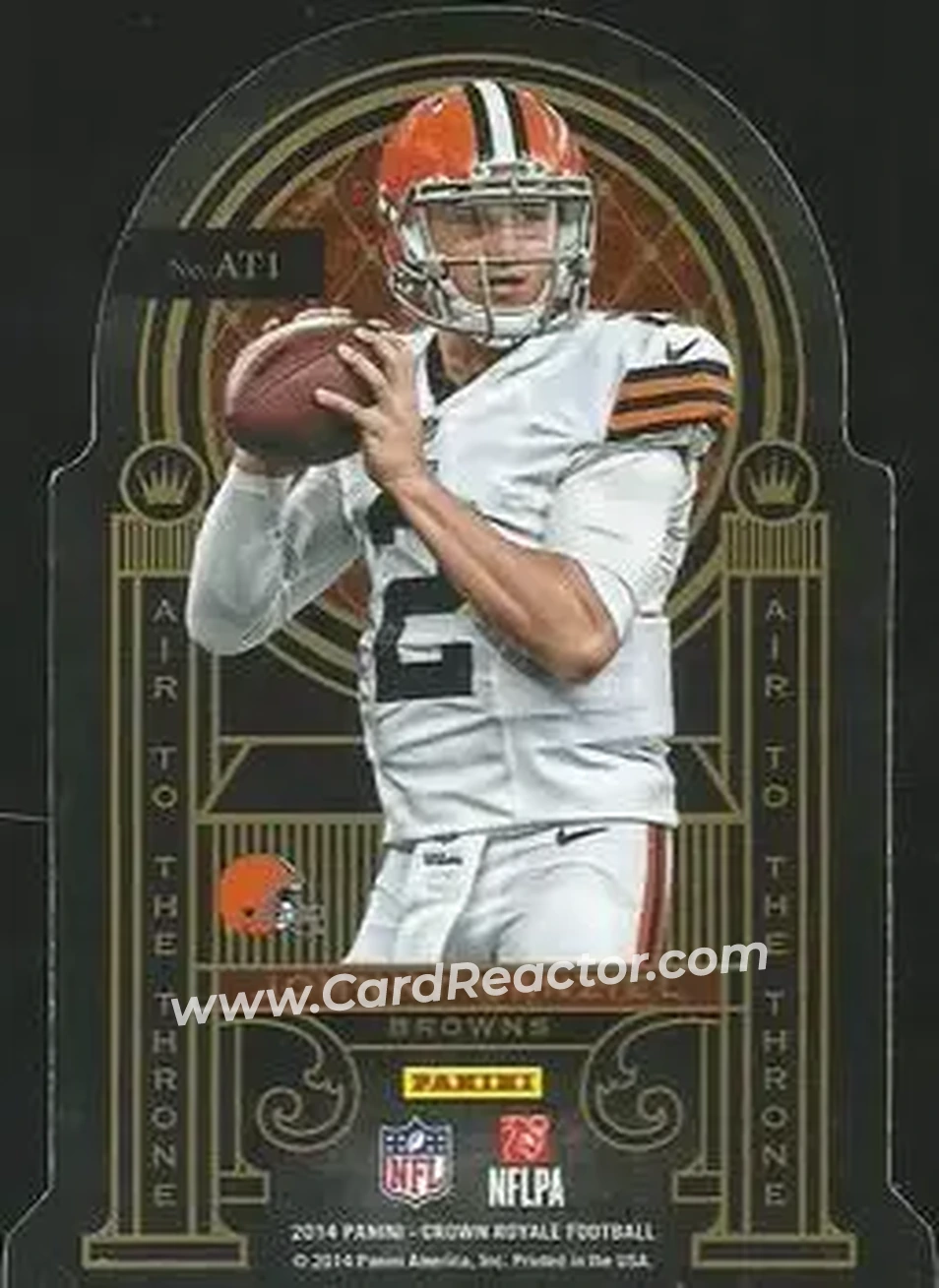 2014 Panini Crown Royale - Air to the Throne Red #AT1 - Peyton Manning - Johnny Manziel - Denver Broncos - Cleveland Browns - Back