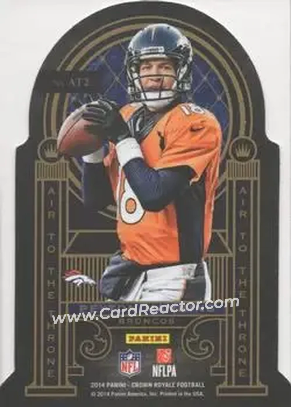 2014 Panini Crown Royale - Air to the Throne Red #AT2 - Johnny Manziel - Peyton Manning - Cleveland Browns - Denver Broncos - Back