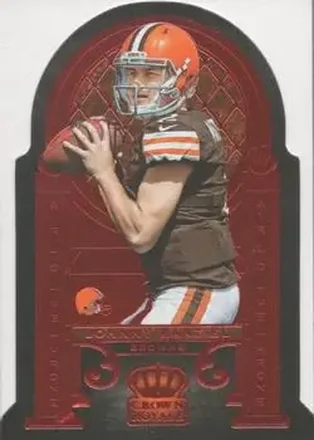 2014 Panini Crown Royale #AT2 Air to the Throne Red Johnny Manziel - Peyton Manning - Cleveland Browns - Denver Broncos