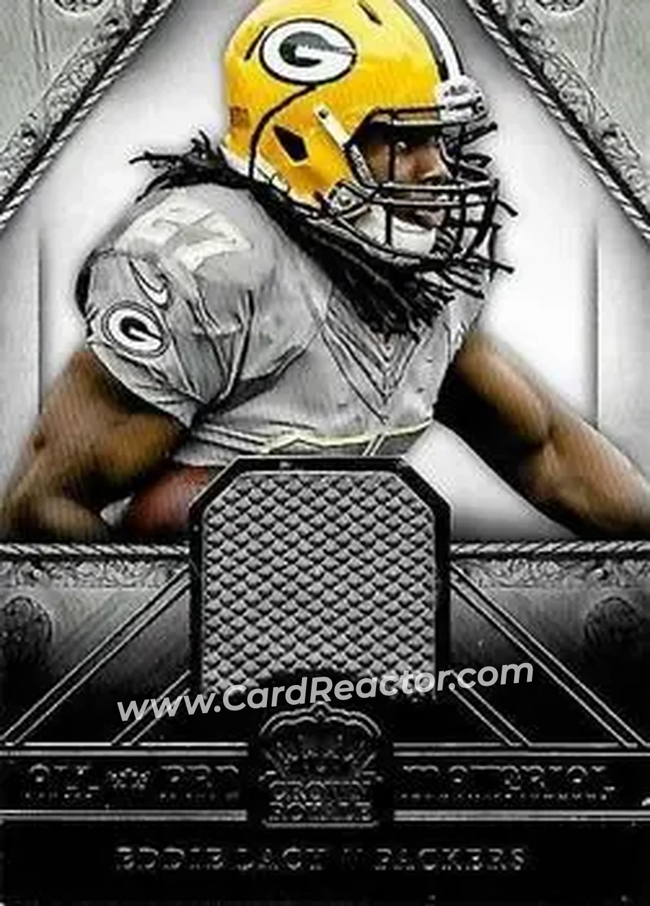 2014 Panini Crown Royale - All-Pro Materials #6 - Eddie Lacy - Green Bay Packers - Front 2014 Panini Crown Royale - All-Pro Materials #6 - Eddie Lacy - Green Bay Packers - Front