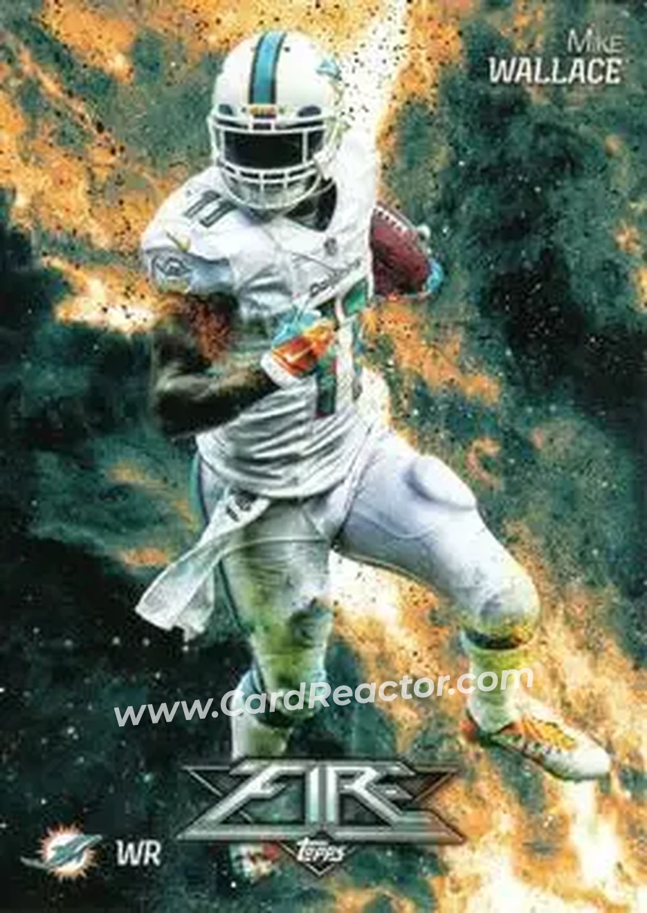 2014 Topps Fire #3 - Mike Wallace - Miami Dolphins - Front