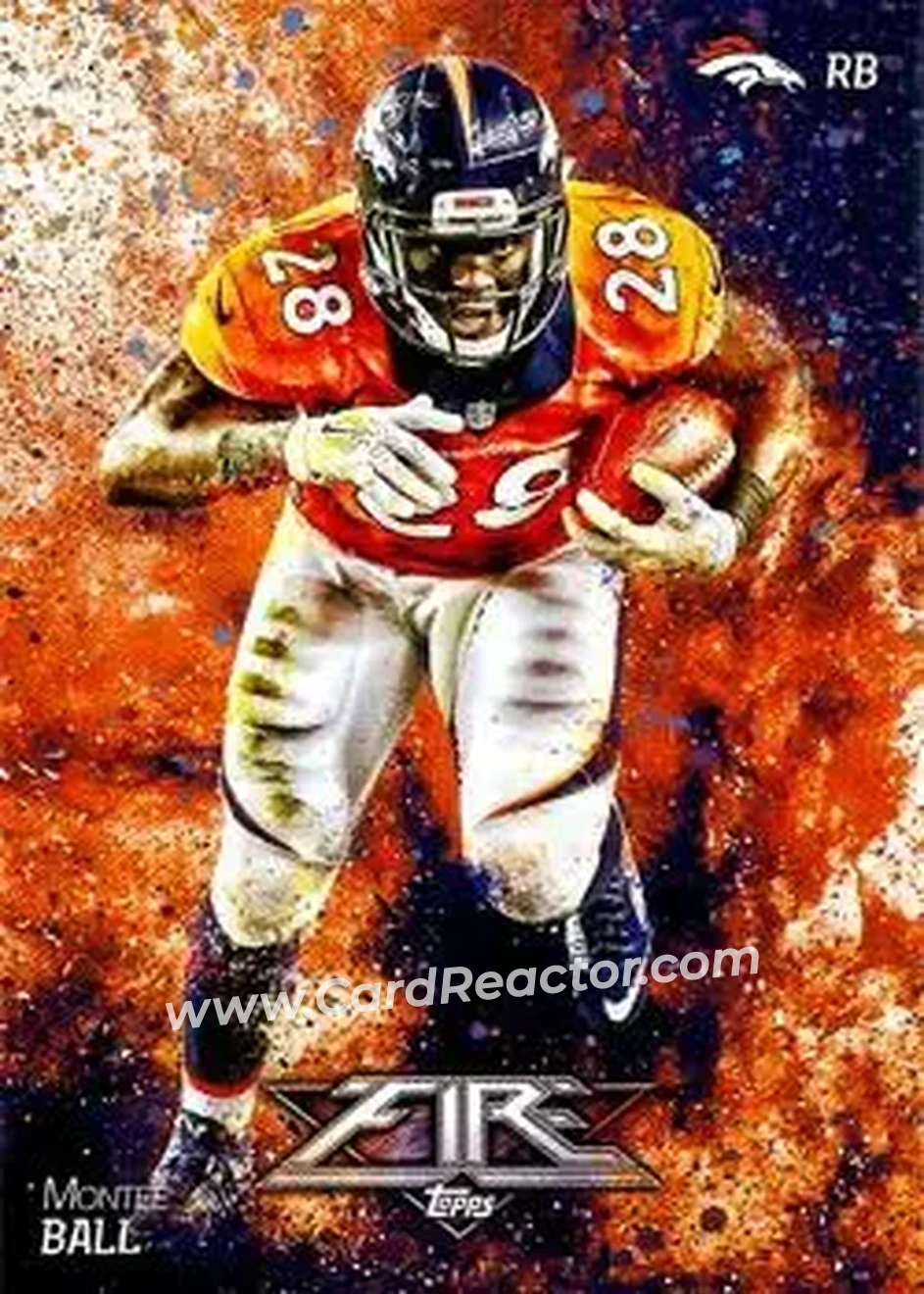 2014 Topps Fire #29 - Montee Ball - Denver Broncos - Front