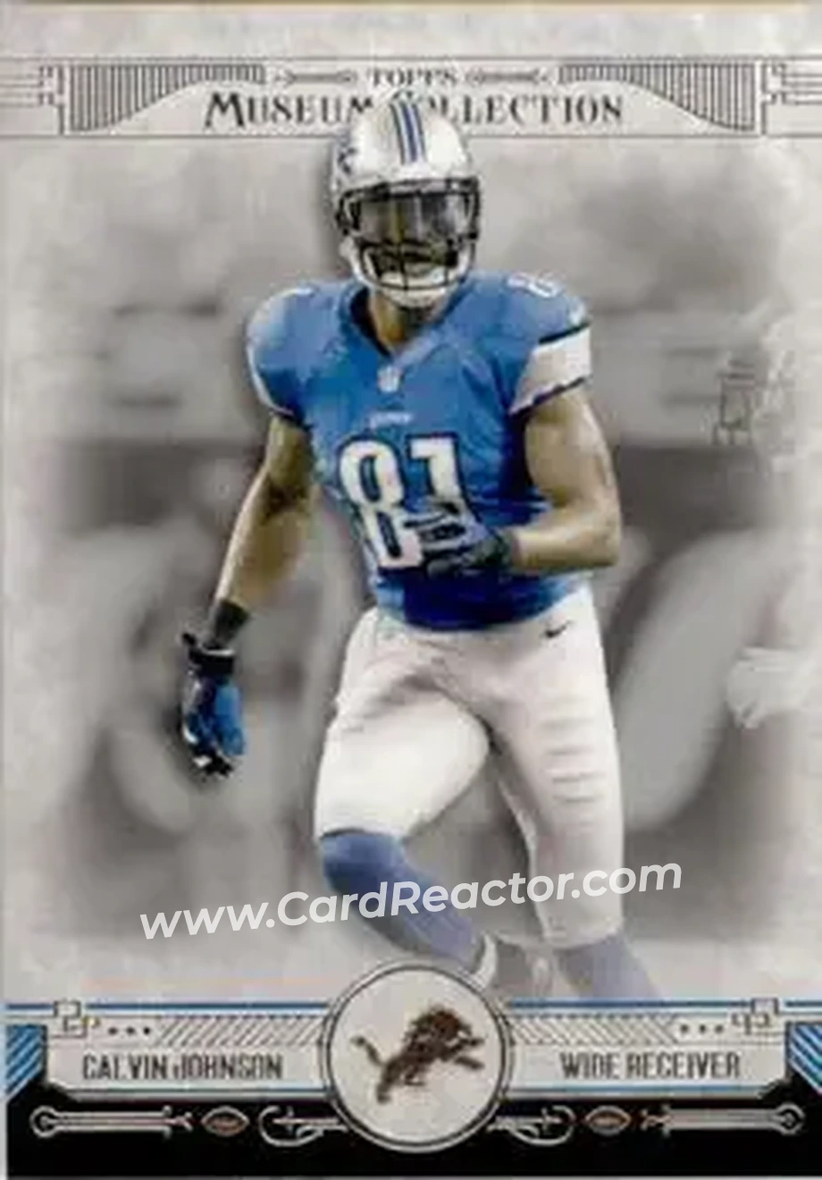 2014 Topps Museum Collection #90 - Calvin Johnson - Detroit Lions - Front