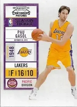 2010-11 Playoff Contenders Patches #2 Pau Gasol
