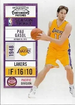2010-11 Playoff Contenders Patches #2 Pau Gasol