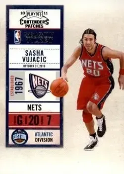 2010-11 Playoff Contenders Patches #3 Sasha Vujačić
