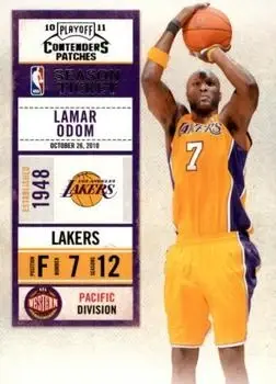 2010-11 Playoff Contenders Patches #4 Lamar Odom