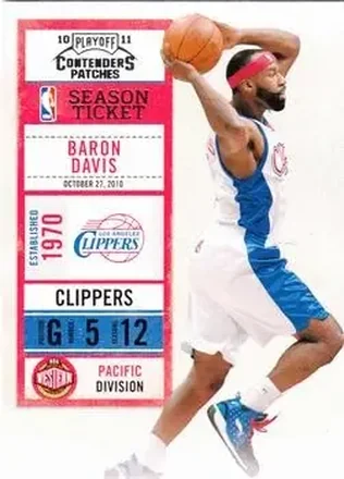2010-11 Playoff Contenders Patches #6 Baron Davis