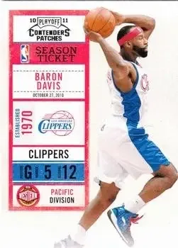 2010-11 Playoff Contenders Patches #6 Baron Davis
